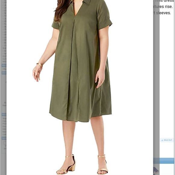 ROAMANS Cotton Swing Shirt Dress Size 30W - Picture 5 of 5